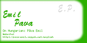 emil pava business card